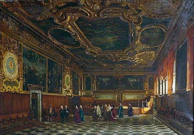 La sala delle udienza a Venezia